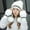 White, variant on Dyfzdhu Women Plush Knitted Hat Warm Woolen Thick Ball Ear Protection Cap Berets Beige
