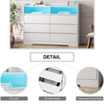 thumbnail image 5 of Aukfa Modern 6-Drawer Dresser Storage Cabinet w/ LED for Bedroom Living Room, White, 5 of 9