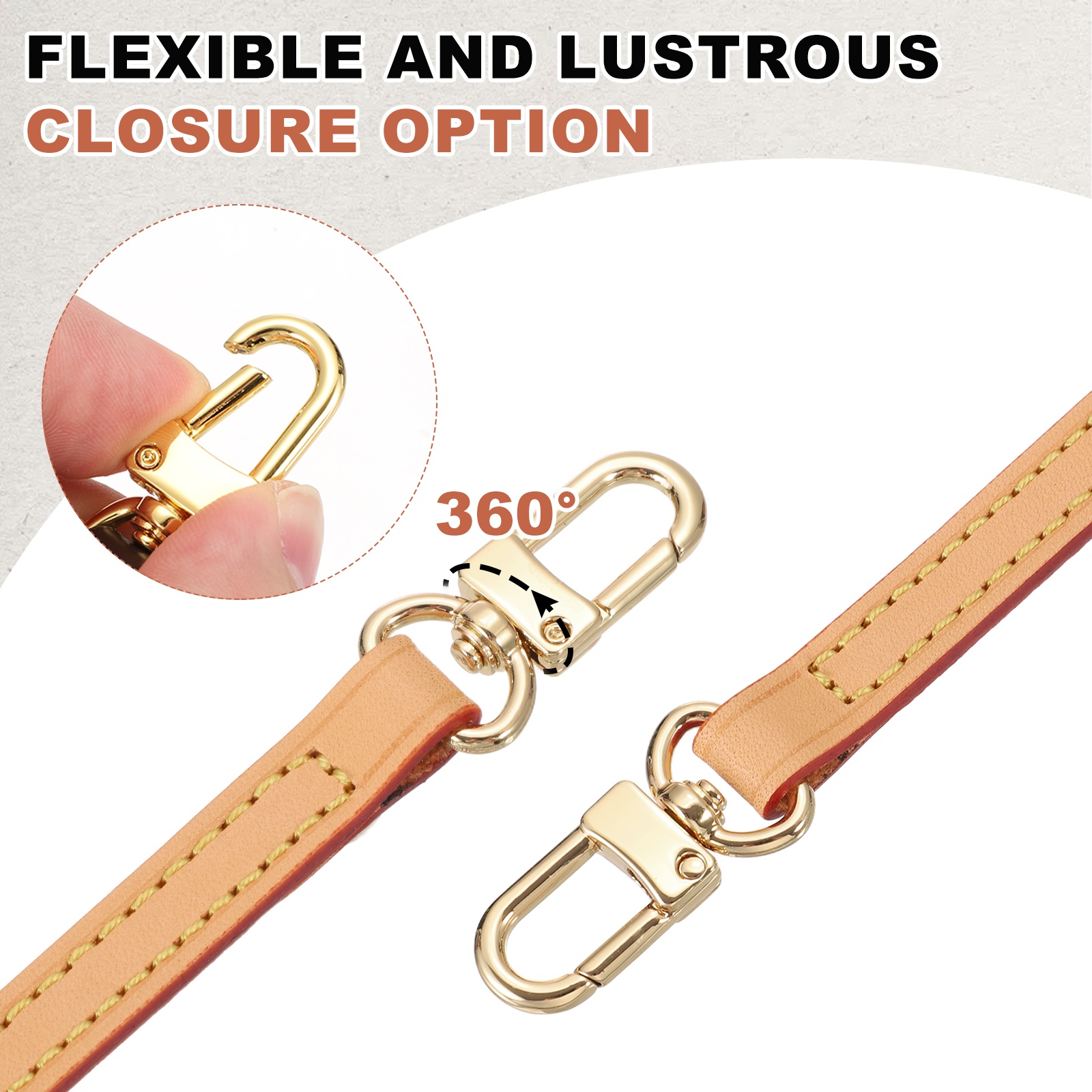 Uxcell 47.2 Inch Genuine Leather Purse Strap, 0.39 Inch Wide Shoulder Bag Strap Replacement Purse Straps Replacement for Women DIY Handbag Underarm Shoulder Bags, Tan
