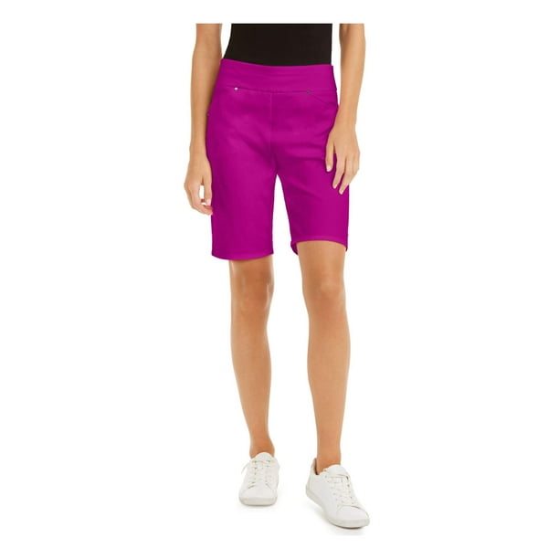 INC INC Womens MidRise Casual Bermuda, Walking Shorts Pink 0