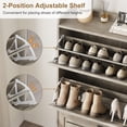thumbnail image 5 of TROPOW Shoe Storage Cabinet with 3 Flip Drawers, Freestanding Shoe Organizer Storage for Entryway with 2 Side Hooks, Farmhouse Hidden Slim Narrow Shoe Rack Cabinet, 5 of 8