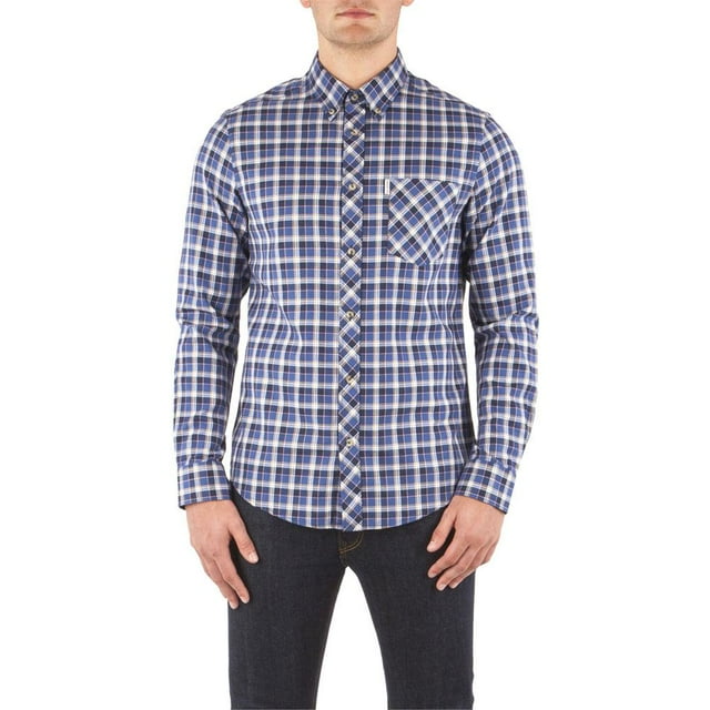 Ben Sherman - Chemise à Manches Longues à Carreaux Chevrons pour Hommes