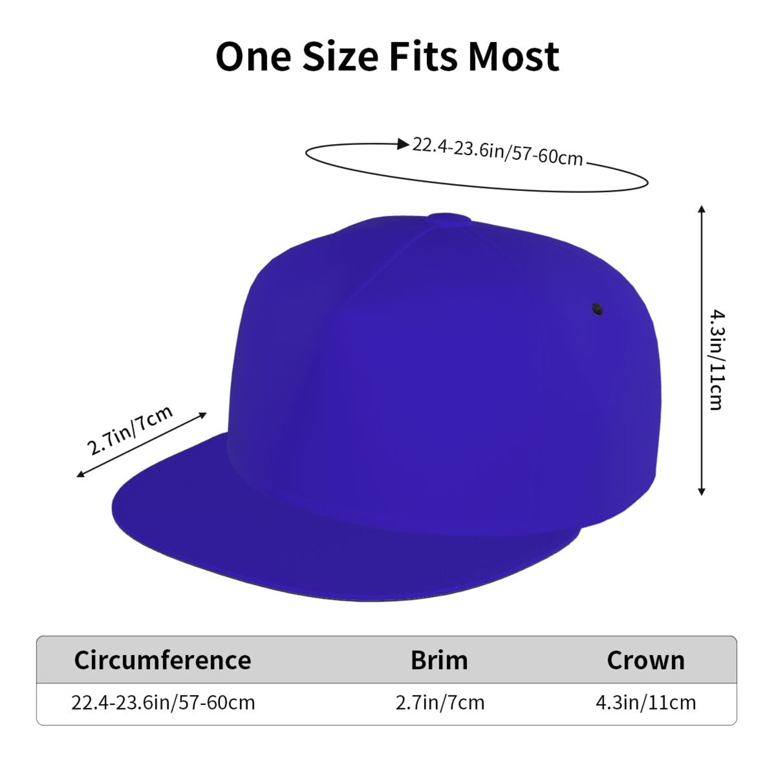 Easygdp Darkblue Baseball Cap with Adjustable Flat Suitable for