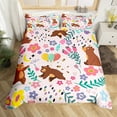 thumbnail image 2 of Erosebridal Cartoon Bear Duvet Cover Twin Bedding Sets Farm Style Bear Flower Comforter Cover Farmhouse Pink Cute Animal Quilt Cover 2pcs,Reversible Pink,Zipper,Ties, 2 of 6