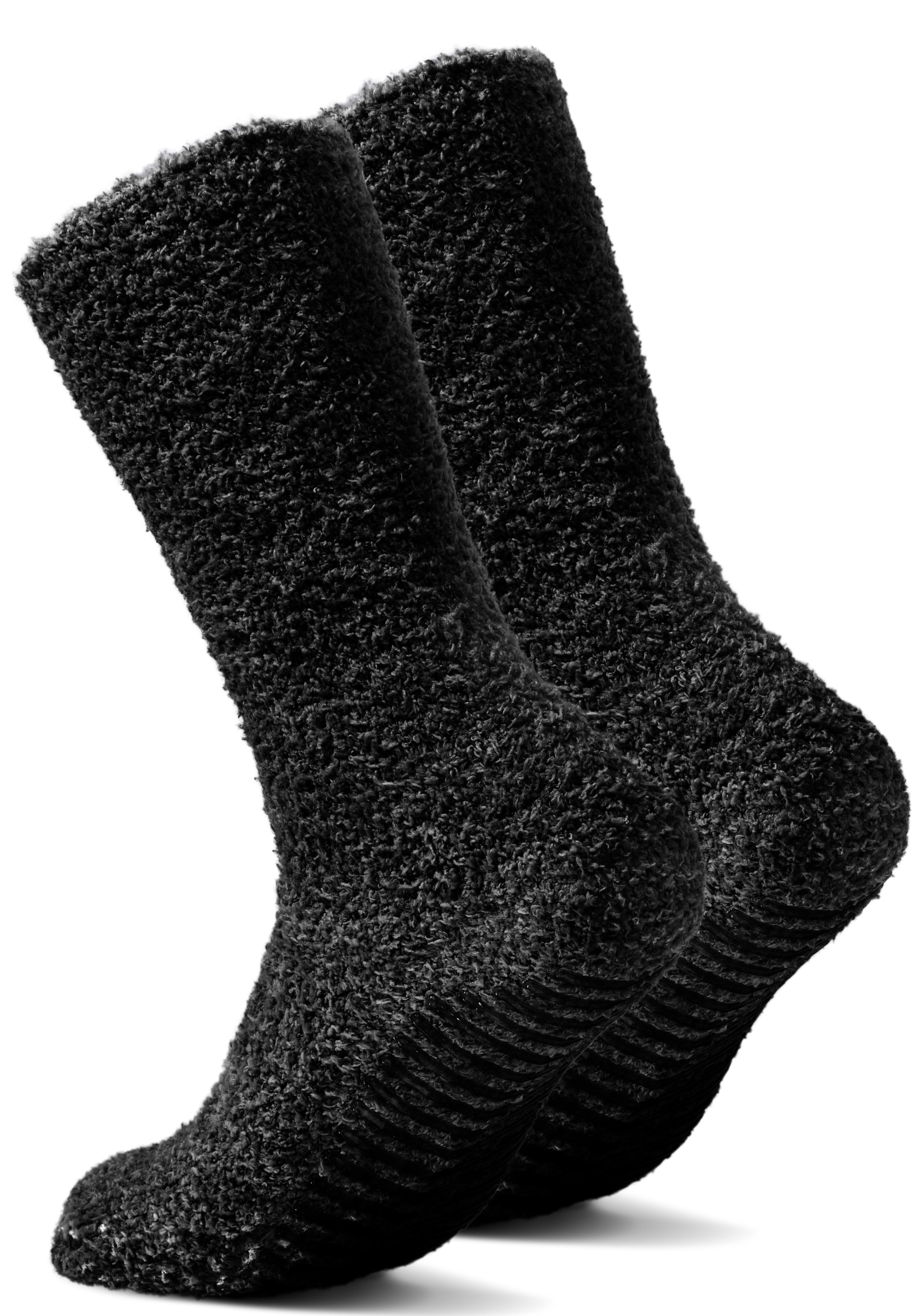 Fuzzy Slipper Socks with Grips Nonskid socks Cozy Socks 2 pairs