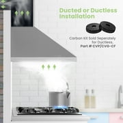 Comfee 36 Ductless/Ducted, Convertible, Pyramid Range Hood, Stainless Steel, CVP36W4AST