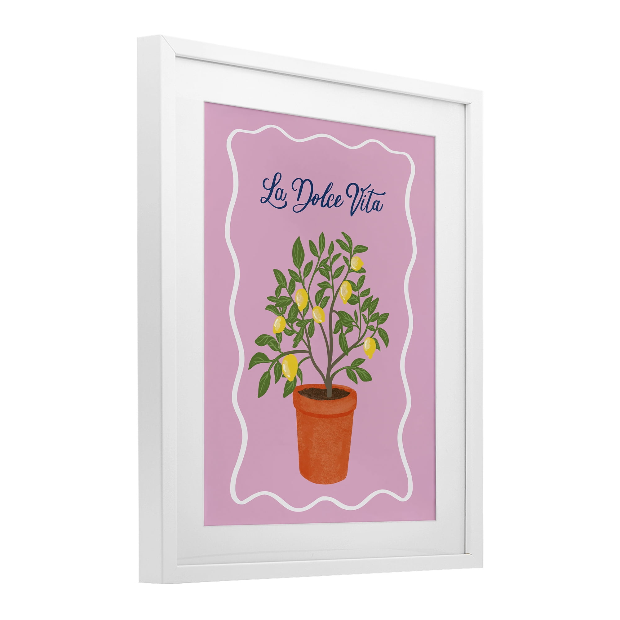 Stupell Industries Dolce Vita Lemon Tree White Framed Print Under Glass, design by Be Ni La