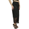 thumbnail image 5 of Bimba Women's Cotton Culottes Designer Black Palazzo Pants Elastic Waist-XL, 5 of 9