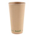 thumbnail image 5 of Sustain 20 oz Kraft Paper Coffee Cup - PLA Lining, Compostable, Ripple Wall - 3 1/2" x 3 1/2" x 6 1/4" - 250 count box, 5 of 10
