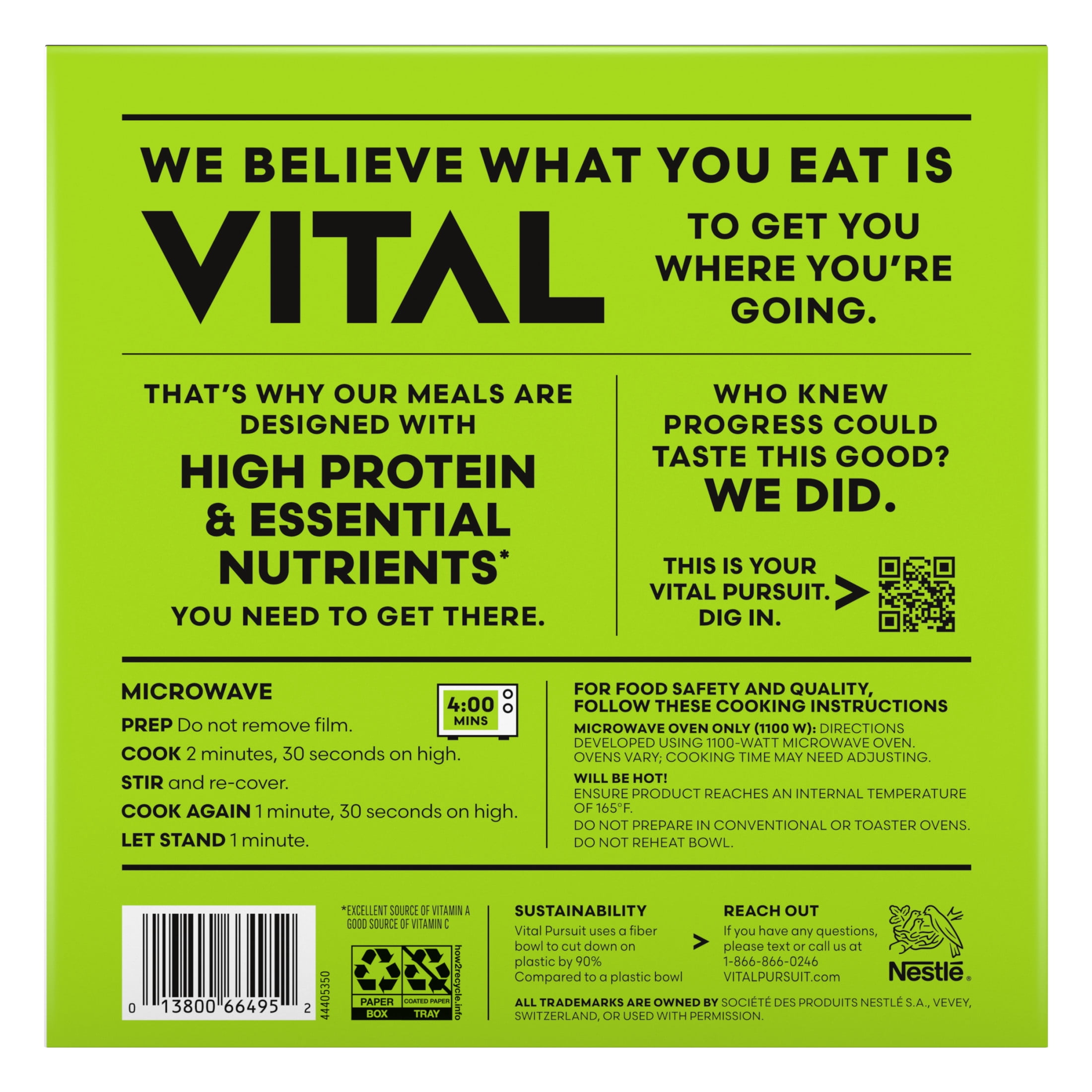 Vital Pursuit Garlic Herb Chicken Rice Bowl, High Protein GLP-1 Friendly Frozen Meal, 22g Protein, 9.5 oz (Frozen)