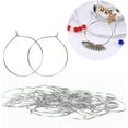thumbnail image 3 of 50Pcs Round Metal Beading Hoop, Earring Beading Hoop Rings Stainless Steel Circle DIY Jewelry Accessories for Hoop Earrings Making, 3 of 5