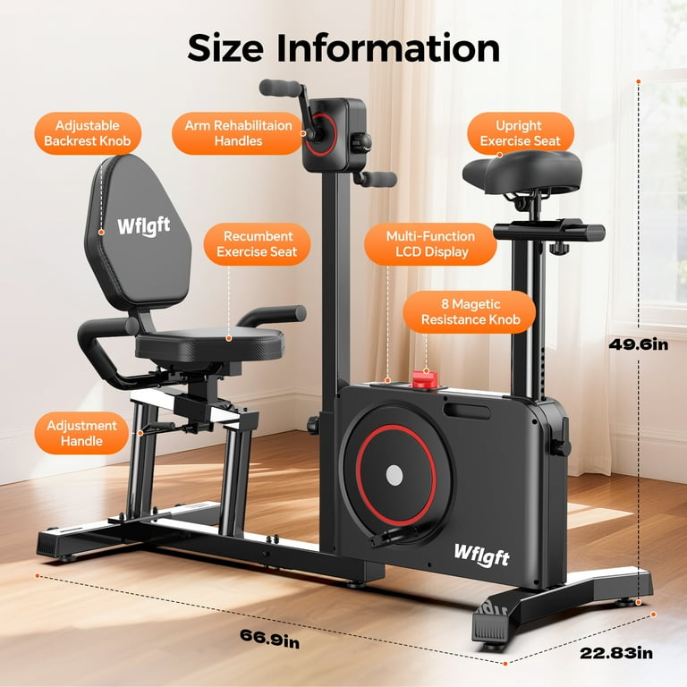 健康・医学 dodo Pooboo Fitness Recumbent Exercise Bike, Back-friendly, Magnetic