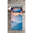 thumbnail image 3 of Ambesonne Nature Quilted Bedspread Set 2 Pcs, Paraglide Sun Mountains, Twin Size, Blue Pink, 3 of 3