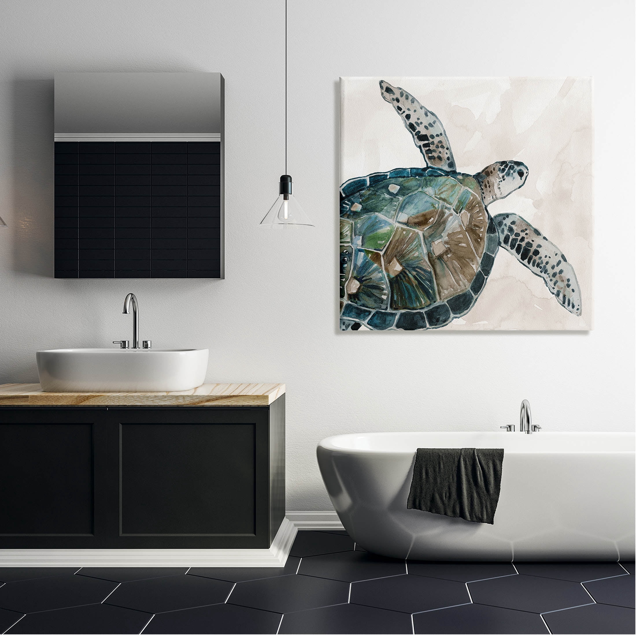 Stupell Industries Brown Tortoise Sea Life Graphic Art Gallery Wrapped Canvas Print Wall Art, Design by Carol Robinson