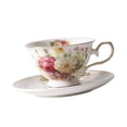 thumbnail image 3 of Juego de taza y platillo de café de cerámica romántica con asa antideslizante, versátil, 180 ml, ideal como regalo de inauguración., 3 of 9