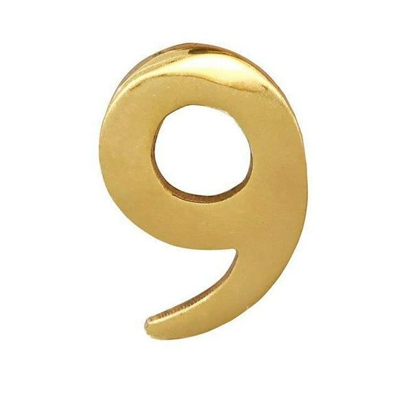 2-Inch Brass Mailbox Number 9 – Self Adhesive Floating #9 –Numbering for Address Plaque, Home, Door, & Business