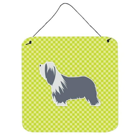 UPC 652513466714 product image for Bearded Collie Checkerboard Green Wall or Door Hanging Prints | upcitemdb.com