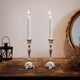 thumbnail image 2 of Juego de 2 Candeleros Candelabros Candelabros en Decoración de Metal Plateado, Candelero de Decoración Vintage, Plata 18*6.5cm TUNC Sencillez, 2 of 5
