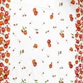 thumbnail image 3 of Cotton Tablecloth Fruits Print Apples and Cherries Border White, 3 of 3