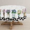 thumbnail image 2 of Spring Summer Tablecloth 60x60 Inch Round, Easter Watercolor Tulip Lavender Hydrangea Vase Blooming Floral Table Cover for Party Picnic Dinner Decor, 2 of 6