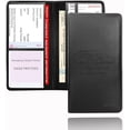 thumbnail image 2 of DEXIMRO Car Registration Insurance Holder, Leather Glove Box License Wallet Case with Magnetic Shut, Automotive Paperwork Document Organizer Card Holder for Women, Car Accessories (Black), 2 of 11