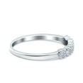 thumbnail image 2 of Simulated Cubic Zirconia Size-5 Five Flower Ring Wedding Engagement Band 925 Sterling Silver, 2 of 7