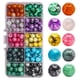 thumbnail image 1 of Laklulu Paquete de 200 cuentas de piedras preciosas naturales, piedras preciosas redondas de 8 mm, cuentas de piedra de 10 colores, cuentas mixtas para collares, joyería artesanal y decoración, 1 of 7