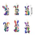 thumbnail image 3 of Tyidzon 6Pc Easter Ornaments, Easter Bunny Car Flat Pendant with Rope Bunny Mini Signs Hanging Spring Decoration for Small Tree Home Indoor, 3 of 9