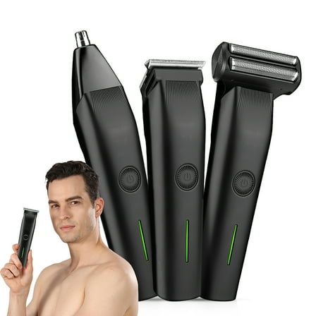 Beard Trimmer for Men, Electric Razor Shaver, 3 in 1 Hair Clippers for Men Kit, Nose,Ear,Micro Electric Shaver, Black
