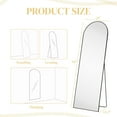 thumbnail image 4 of Blorly 21" x 64" Black Modern Arched Full Length Wall Mirror,Body Floor Mirror with Stand, 4 of 8