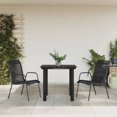 thumbnail image 1 of vidaXL 3 Piece Garden Dining Set Black Steel and Textilene, 1 of 5