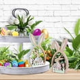 thumbnail image 4 of 2Pcs Easter Decorations, Rustic Wooden Bunny and Egg Table Centerpieces, Spring Decor for Home Indoor, Tiered Tray Decor, Easter Table Decor, Easter Party Decorations, Rustic Farmhouse Home Decor, 4 of 5