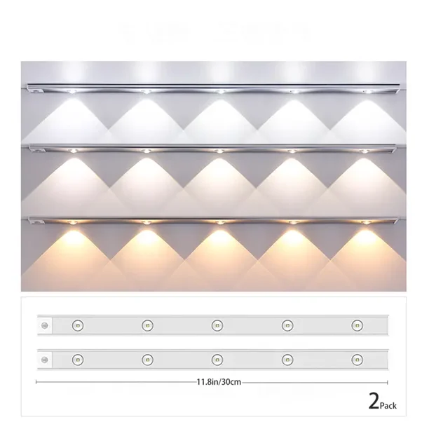 2Pack Wireless Under LED Lights Under USB Rechargeable