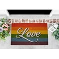 thumbnail image 2 of Pride Together Coir Doormat, Love Rainbow Colorful Entrance Front Door Rug, Indoor/Outdoor Non-Slip Entryway Mats 18"x28" - Rainbow Love Rectangle, 2 of 5