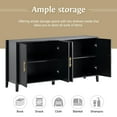 thumbnail image 5 of Black Accent Cabinet, Atumon Storage Cabinet Furniture, Modern Buffet Sideboard, Wooden Accent Cabinet with 4 Doors, Accent Storage Cabinet for Entryway Hallway Living Room, 63.1"L x 17.7"W x 31.9"H, 5 of 10