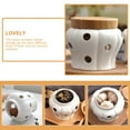 HONMEET White Ceramic Garlic Storage Jar with Hollow Design for Onion ...