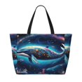 thumbnail image 2 of Kdxio Vintage Colorful Patterned Dolphin for Beach Bag for Women Large Beach Tote Bag Waterproof Sandproof Swim Bag with Zipper Pockets Beach Vacation Travel, 2 of 7