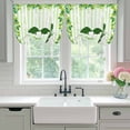 thumbnail image 4 of St. Patrick's Day Tie Up Curtains for Windows, Adjustable Balloon Window Shades, Lucky Shamrock Leaves Lips Green Stripes Kitchen Window Treatments Farmhouse Short Curtains with Rod Pocket 42"x45", 4 of 8