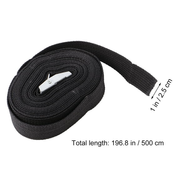 Truck Tie down Straps Trailer Straps Cargo Securing Straps Strap Fasten Zinc Alloy Polyester Black 500X2.5CM 2 Pcs