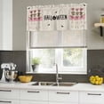 thumbnail image 4 of Halloween Curtain Valances for Windows, Kitchen Valance Window Treatments Panel 2 Pack, Pink Ballet Skull Bat Rustic Rod Pocket Short Curtains for Bathroom Bedroom 42 x 18 Inch, 4 of 8