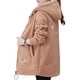 thumbnail image 3 of Chaqueta con Cremallera y Bolsillos para Mujer, Sudadera Larga Extragrande con Capucha, Abrigo Afelpado y Cálido. Caqui XXXL, 3 of 8