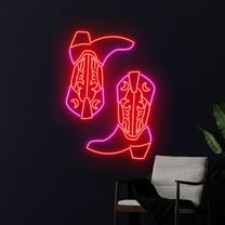 Handmadetneonsign Cowboy Boots Led Sign, Cowboy Neon Light, Cowgirl Disco Neon Sign, Western Music