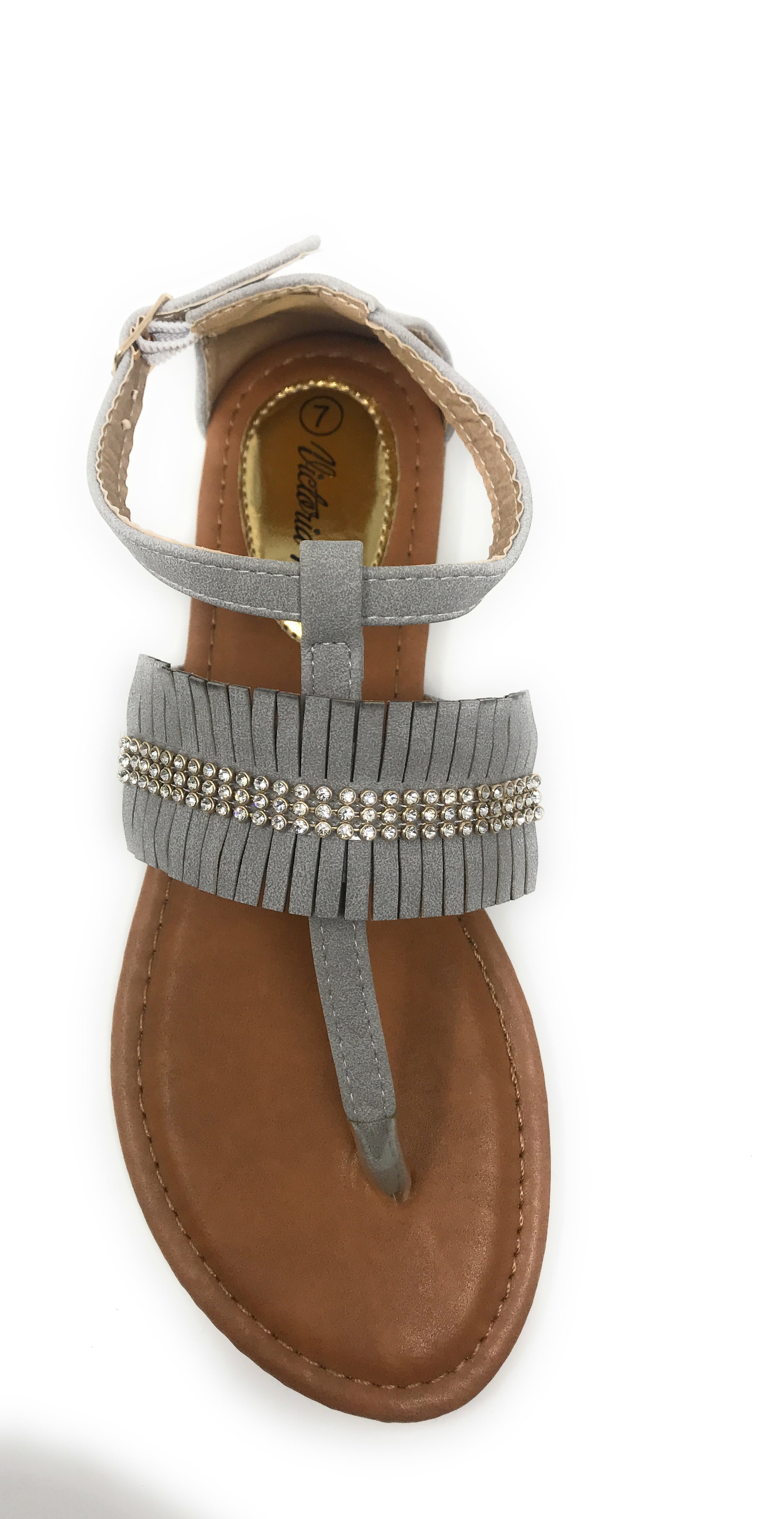 Victoria K Women's Fringed and Rhinestone Sandals
