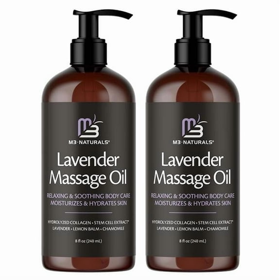 M3 Lavender Body Oil with Collagen and Stem Cells, Softening, 2 Pack