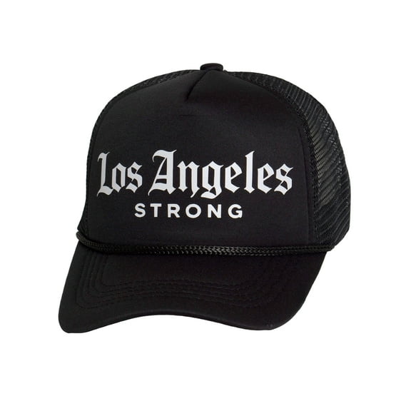 Top Headwear Men's Los Angeles Strong Trucker Hat - LA Snapback Cap, Black