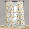 thumbnail image 5 of Ambesonne Butterfly Curtains, Cartoon Style Vivid, Pair of 28"x95", Multicolor, 5 of 5