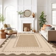 thumbnail image 2 of Gaderth 8x10 Washable Area Rug For Living Room, Scalloped Border Non Slip Rug, Stain Resistant Low Pile Soft Indoor Carpet For Bedroom Nursery Dining Room Entryway Home Office, 2 of 10