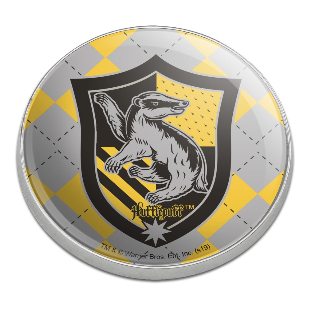 Harry Potter Hufflepuff Plaid Sigil Golfing Premium Metal Golf Ball Marker