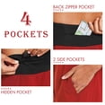 thumbnail image 3 of BALEAF Womens' 7 Inches Long Running Shorts Back Zipper Pocketed Athletic Active Exercise Shorts with Liner Red Size XXL, 3 of 6