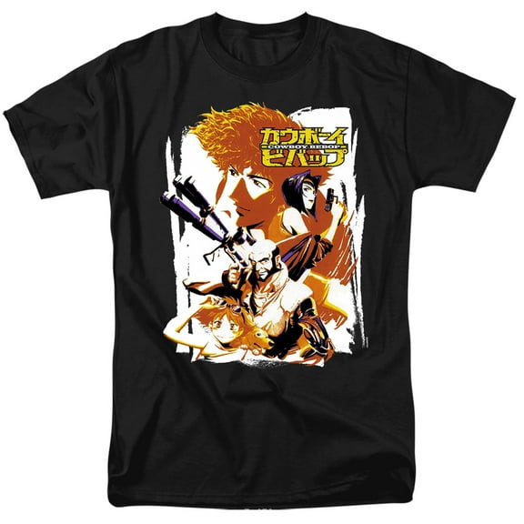 Cowboy Bebop Crew Bounty Hunting Unisex Adult T Shirt, Black, 5X-Large